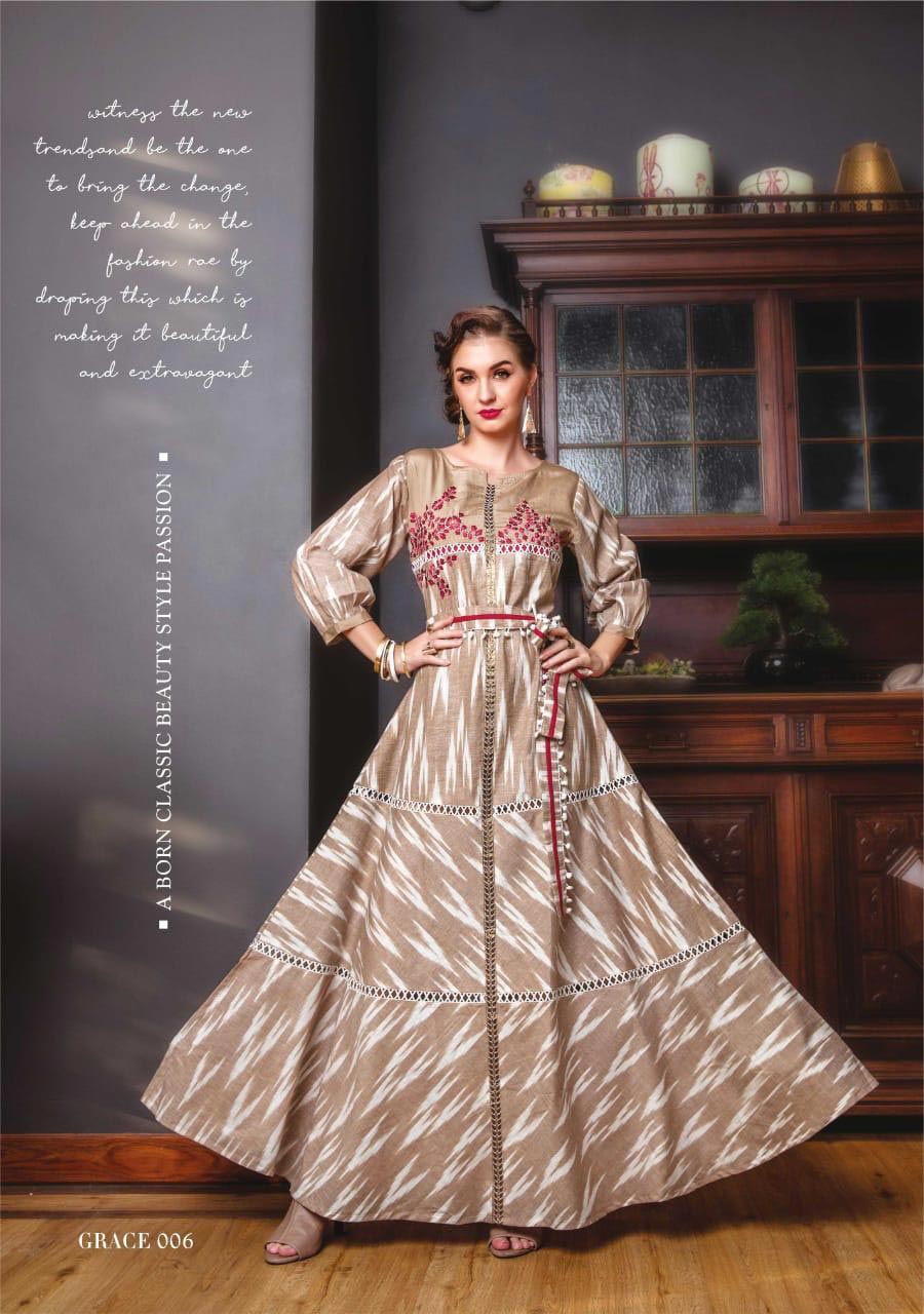 Grace Vol-1 Kiana Cotton Ekkat Printed Anarkali Kurti Grace Vol-1 Kiana Cotton Ekkat Printed Anarkali Kurti